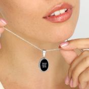 Collier Jayden Onyx avec Prénoms pour Femme [Argent 925]