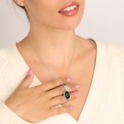 Jayden Onyx Naam Ketting voor Vrouwen [Sterling Zilver]
