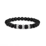 Onyx Name Bracelets Pair for Couples [Sterling Silver]