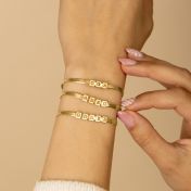 Herringbone Armband mit Buchstaben [750er vergoldet]