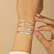 Bold Initials Herringbone Bracelet [Sterling Silver]