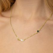 Signatur Namenskette mit Nano Bibel [750er Gold Vermeil]