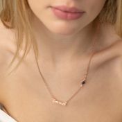 Signatur Namenskette mit Nano Bibel [750er Roségold Vermeil]