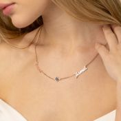 Signatur Namenskette mit Nano Bibel [750er Roségold Vermeil]