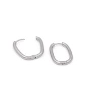 Bold Rectangle Hoop Earrings [Sterling Silver]