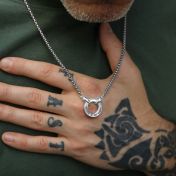 Box Chain Message Necklace For Men - Sterling Silver