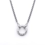 Box Chain Message Necklace For Men - Sterling Silver