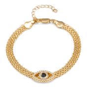 Aurora Evil Eye Milanese Bracelet [18K gold plated]