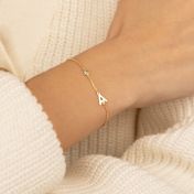 Helena Diamond Initial Bracelet [18K Gold Vermeil]