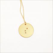 Classic Round Initial Braille Necklace - Gold Plated