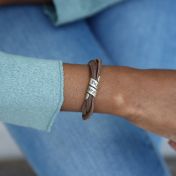 Family Name Bracelet - Brown Suede [Sterling Silver]