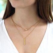 Bubble Initials Necklace Pair [Gold Plated]