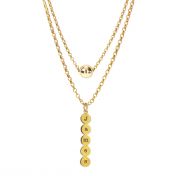 Bubble Initials Necklace Pair [Gold Plated]