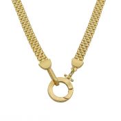 Emma Circle Milanese Chain Necklace [18K Gold Plated] - with Name Charms