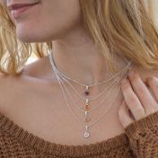 Carina Layered Birthstone Necklace [Sterling Silver] 