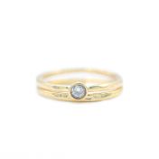 Carina Ring. Small Circle Hammered [18K Gold Plated]