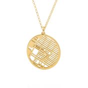 Herinneringen Cirkel Kaart Ketting [18K Goud Verguld]