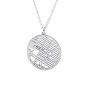 Herinneringen Cirkel Kaart Ketting [Sterling Zilver]