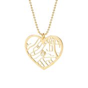 Ties of Heart Map Necklace [14 Karat Gold]