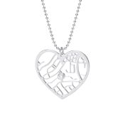 Hart Kaart Ketting [Sterling Zilver]