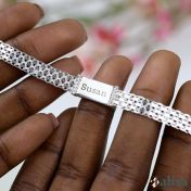 Milanese Chain Name Bracelet with Crystals [Sterling Silver]