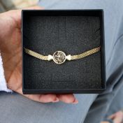 Bijzondere Vlek Silhouet Kaart Armband met Milanese Ketting [18K Goud Verguld]