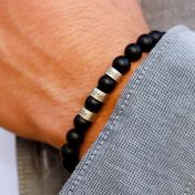 Bracciale da Uomo con Nome in Rilassante Onice Nero