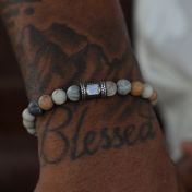 Herrenarmband mit Nano Bibel aus Picasso Jaspis [Sterlingsilber]