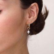 Dazzling Pearl Hoop Earrings - Medium [18K Gold Plated]