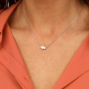 CELINE | NECKLACE IN SILVER BRASS ネックレース TRIOMPHE RHINESTONE NECKLACE IN BRASS WITH RHODIUM FINISH