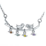 Cherished Family Birthstone Necklace [Sterling Silver]