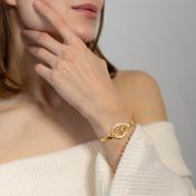Cherished Spot Map Bracelet with Braided Chain [18K Gold Vermeil]