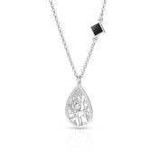 Geschätzte Ort Kartenkette mit Nano-Bibel [Sterlingsilber]