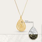 Beliebter Ort Kette mit Kartenanhänger [750er vergoldet]