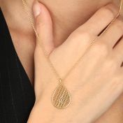 Beliebter Ort Kette mit Kartenanhänger [vergoldet]