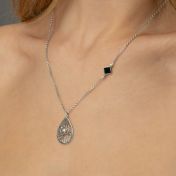 Geschätzte Ort Kartenkette mit Nano-Bibel [Sterlingsilber]