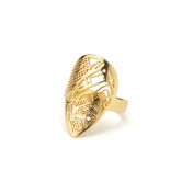 Beliebter Ort Karten Ring [750er Gold Vermeil]