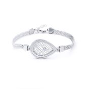 Cherished Spot Map Bracelet with Braided Chain [Sterling Silver]