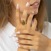 Cherished Spot Silhouette Map Ring [14 Karat Gold]