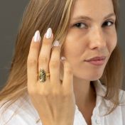 Geliefde Vlek Silhouet Kaart Ring [18K Goud Vermeil]