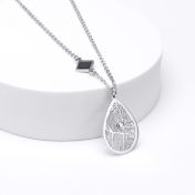 Geschätzte Ort Kartenkette mit Nano-Bibel [Sterlingsilber]