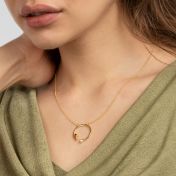Mother's Heart Diamond Necklace with Birthstones [18K Gold Plated]