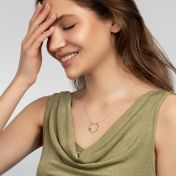 Mother's Heart Diamond Necklace with Birthstones [Sterling Silver]