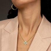 Collier Prénoms Halo Béni avec Nano Bible [Plaqué Or 18ct]