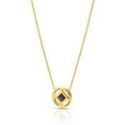 Collier Prénoms Halo Béni avec Nano Bible [Plaqué Or 18ct]