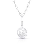 Edelvlek Kaart Schakel Ketting [Sterling Zilver]