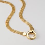 Familie Kring Visgraat Naam Ketting [18K Goud Verguld]