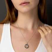 Floating Circle Diamond Name Necklace [Sterling Silver]