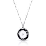 Floating Circle Diamond Name Necklace [Sterling Silver]