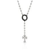 Eternity Circle Cross Necklace with Names - Dark Circle [Sterling Silver]